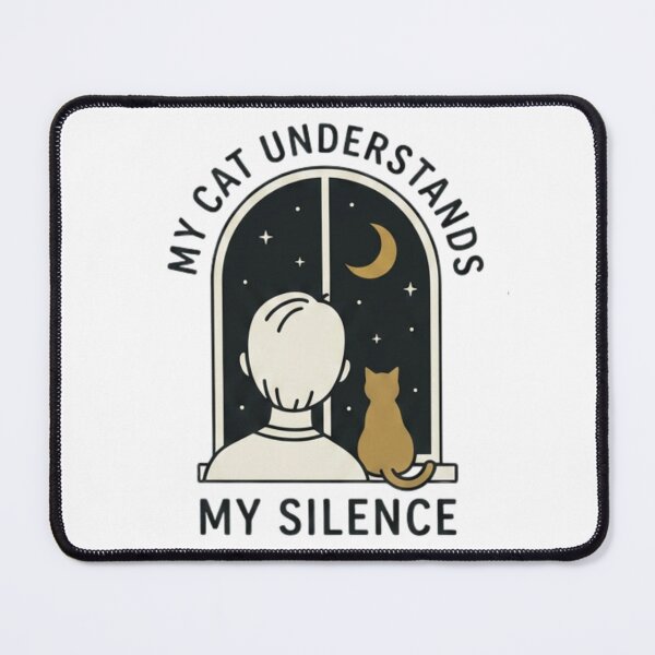 Item preview, My Cat Understands My Silence Night Window Vintry Off designed and sold by VintryOff.