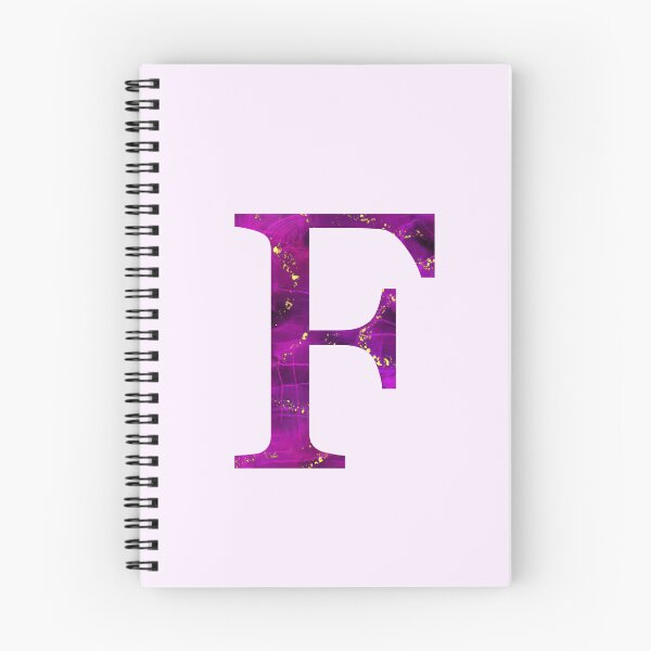 Item preview, Monogram letter F in pink color with gold accents, alcohol ink digital art designed and sold by SweetLilith.