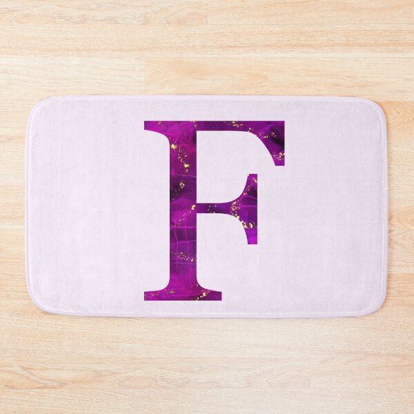 Item preview, Monogram letter F in pink color with gold accents, alcohol ink digital art designed and sold by SweetLilith.