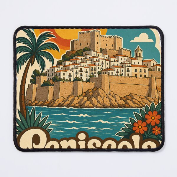 Item preview, Peniscola Spain Travel Souvenir - Retro Illustration designed and sold by VisualArtsOasis.