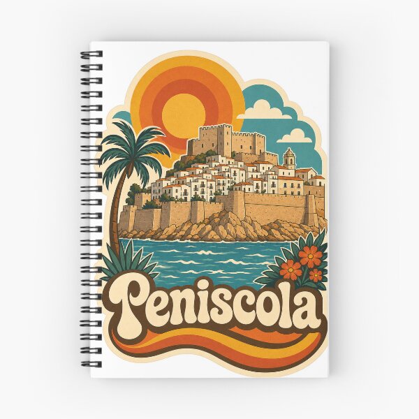 Item preview, Peniscola Spain Travel Souvenir - Retro Illustration designed and sold by VisualArtsOasis.