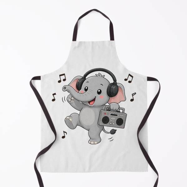 Item preview, Cute Elephant Listening to Music Kawaii Retro Boombox designed and sold by Seculinator.