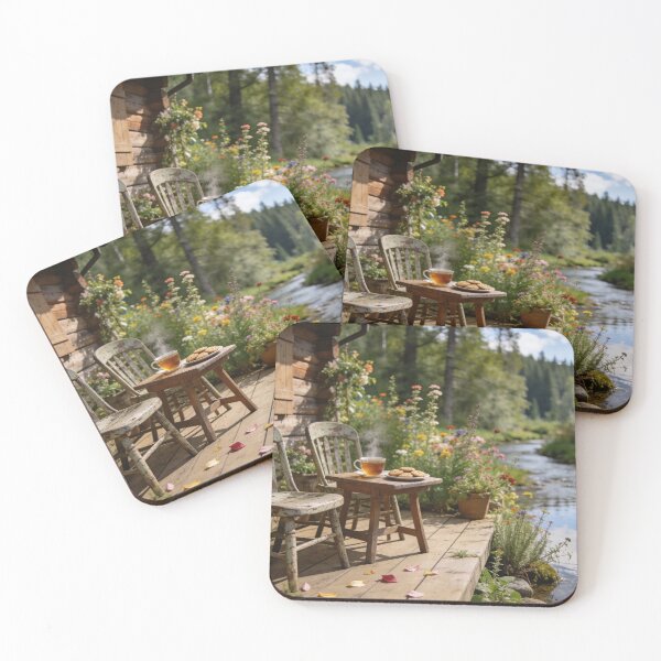 Item preview, Morning Tea on a Creekside Cottage Terrace designed and sold by BlareBlare.