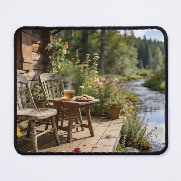 Item preview, Morning Tea on a Creekside Cottage Terrace designed and sold by BlareBlare.