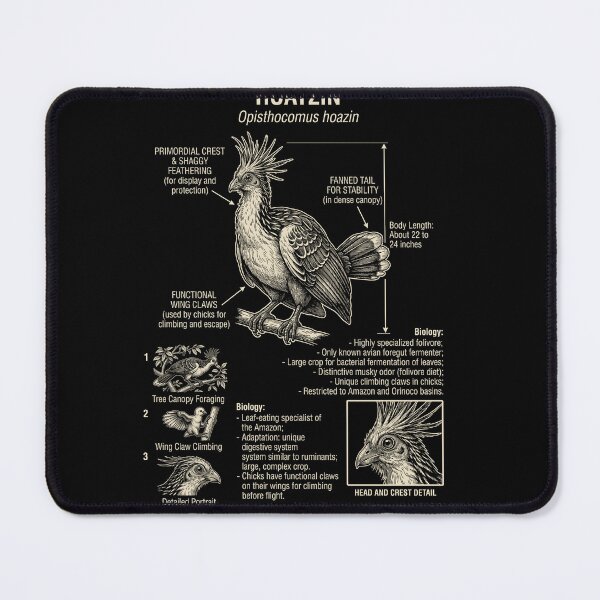 Item preview, Hoatzin Scientific Anatomy Ornithology Animal Lover designed and sold by Kimberley King Art  King Art.