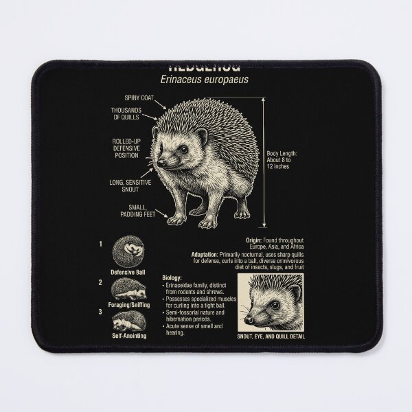 Item preview, Hedgehog Scientific Anatomy Biology Animal Lover designed and sold by Kimberley King Art King Art.