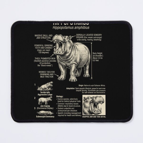 Item preview, Hippo Scientific Anatomy Biology Animal Lover designed and sold by Kimberley King Art  King Art.