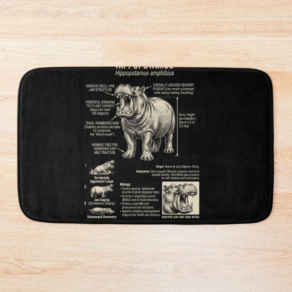 Item preview, Hippo Scientific Anatomy Biology Animal Lover designed and sold by Kimberley King Art  King Art.