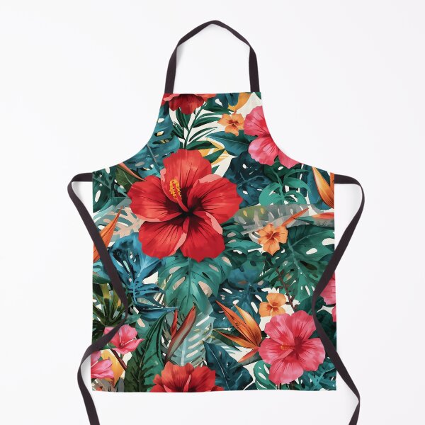 Item preview, Tropical Hibiscus and Palm Leaves Pattern designed and sold by Luna-Flow.