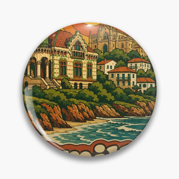 Item preview, Comillas Spain Travel Souvenir - Retro Illustration designed and sold by VisualArtsOasis.