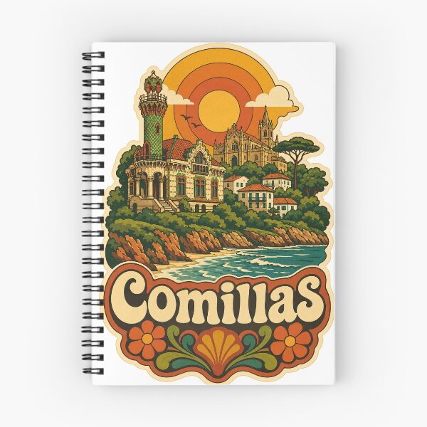 Item preview, Comillas Spain Travel Souvenir - Retro Illustration designed and sold by VisualArtsOasis.