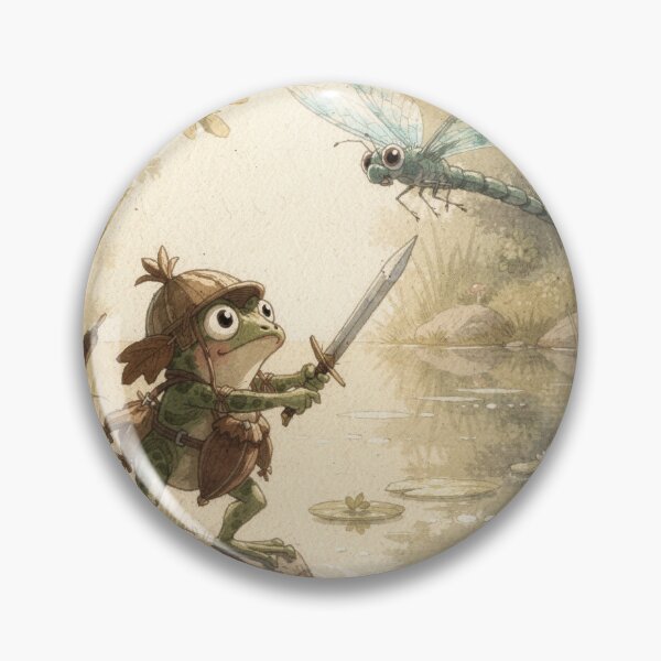 Item preview, Frog Knight Faces the Dragonfly designed and sold by PictorialWhimsy.