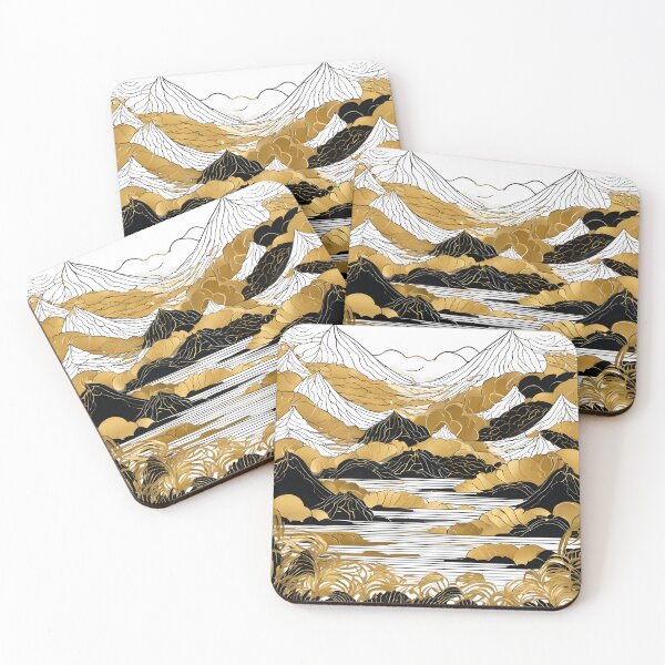 Item preview, Japanese Japanese Traditional Pattern - Traditional gold black Wagara Design designed and sold by KS-PopArtJapan.