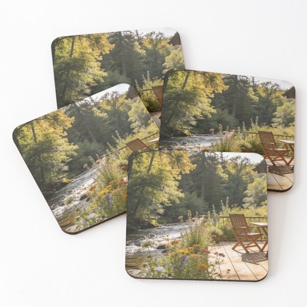 Item preview, Sunlit Woodland Cabin Beside the Flowing Creek designed and sold by BlareBlare.