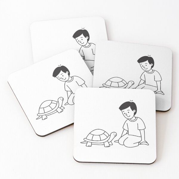 Item preview, Turtle Beside Child Sitting on Ground designed and sold by rasagamastore.