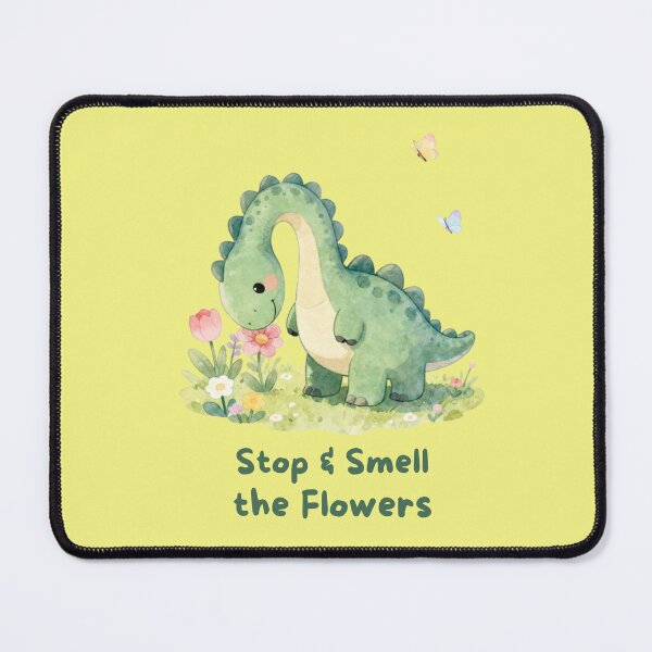 Item preview, Stop & Smell the Flowers - Cute Watercolor Dinosaur designed and sold by BCapybara.