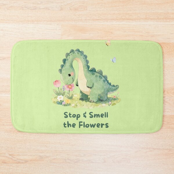 Item preview, Stop & Smell the Flowers - Cute Watercolor Dinosaur designed and sold by BCapybara.