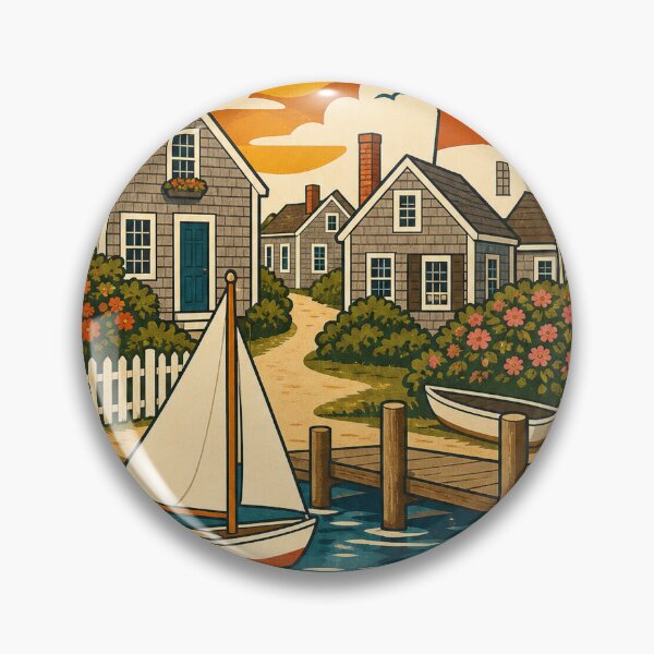 Item preview, Nantucket USA Travel Souvenir - Retro Illustration designed and sold by VisualArtsOasis.