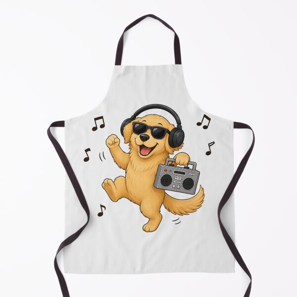 Item preview, Cool Golden Retriever Dog Listening to Music Kawaii Retro Boombox designed and sold by Seculinator.