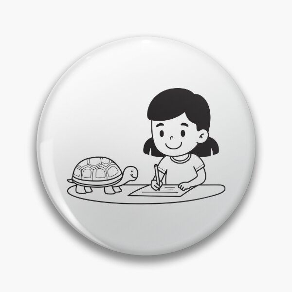Item preview, Turtle Beside Child Sketching at Table designed and sold by rasagamastore.