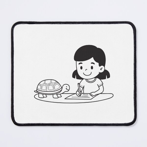 Item preview, Turtle Beside Child Sketching at Table designed and sold by rasagamastore.