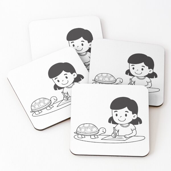 Item preview, Turtle Beside Child Sketching at Table designed and sold by rasagamastore.