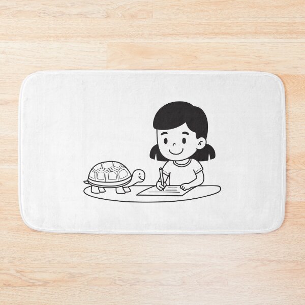 Item preview, Turtle Beside Child Sketching at Table designed and sold by rasagamastore.