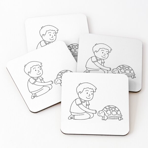 Item preview, Turtle Next to Child Sitting on Floor designed and sold by rasagamastore.