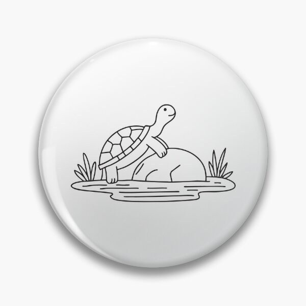 Item preview, Turtle Climbing Rock Near Pond designed and sold by rasagamastore.