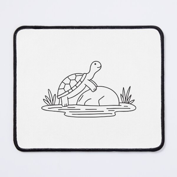 Item preview, Turtle Climbing Rock Near Pond designed and sold by rasagamastore.