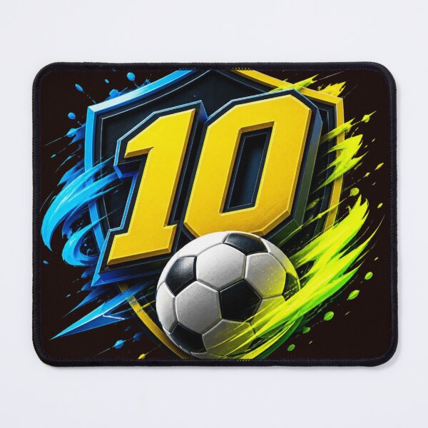 Item preview, Number 10 Soccer Playmaker Crest Neon Splash designed and sold by AgnesB77.