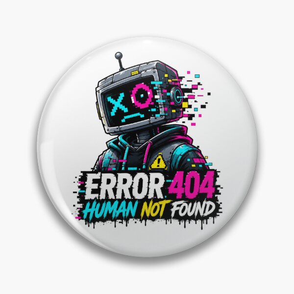 Item preview, Error 404 Humanity Missing – Retro Glitch Robot Graphic designed and sold by the-dovlat.