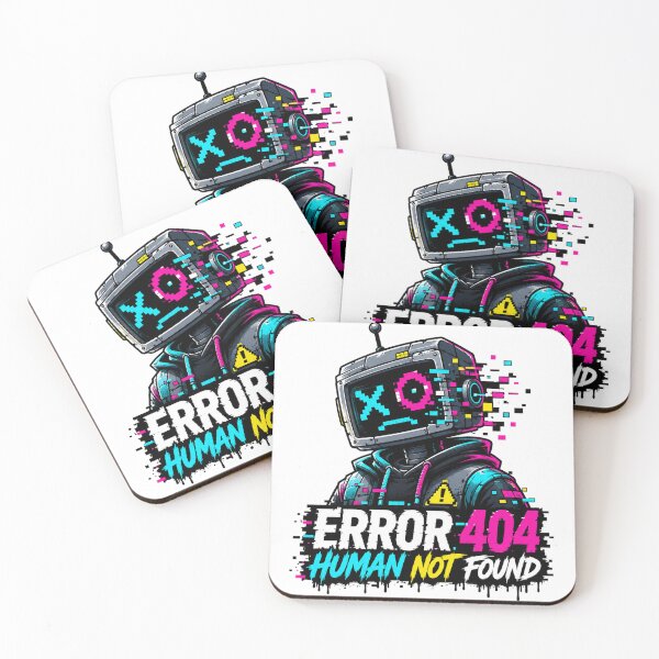 Item preview, Error 404 Humanity Missing – Retro Glitch Robot Graphic designed and sold by the-dovlat.