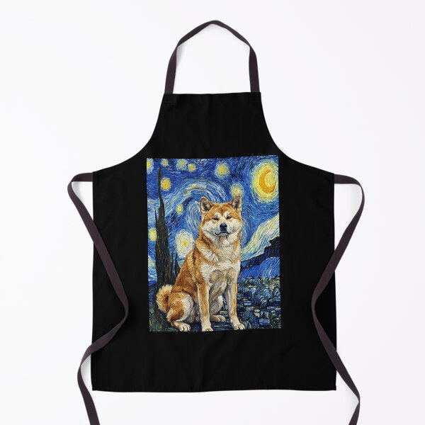 Item preview, Shiba Inu Starry Night Van Gogh Style Dog Art designed and sold by Littermin.
