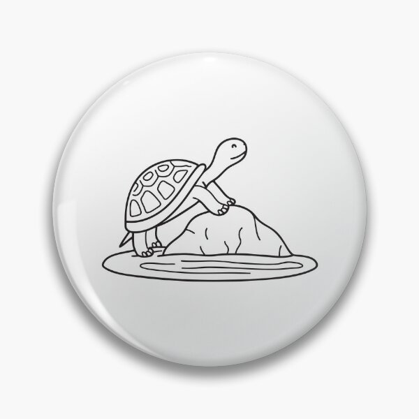Item preview, Turtle Perched on Rock by Pond designed and sold by rasagamastore.