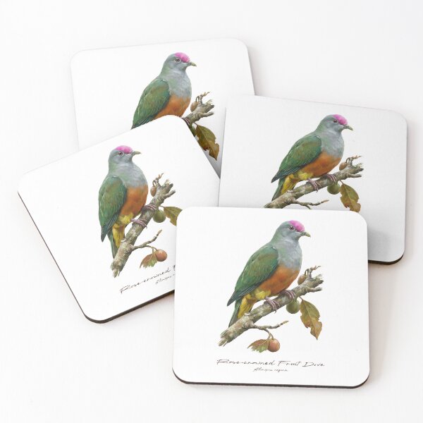 Item preview, Rose-crowned Fruit Dove on Rustic Tree designed and sold by Takeda-art.