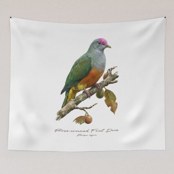 Item preview, Rose-crowned Fruit Dove on Rustic Tree designed and sold by Takeda-art.
