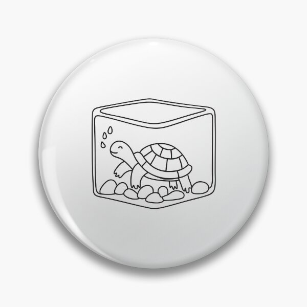 Item preview, Turtle in Square Aquarium with Pebbles designed and sold by rasagamastore.