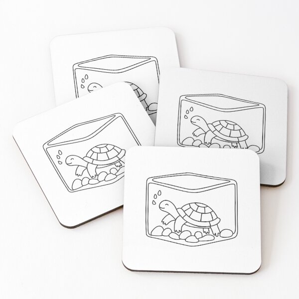 Item preview, Turtle in Square Aquarium with Pebbles designed and sold by rasagamastore.