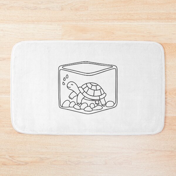 Item preview, Turtle in Square Aquarium with Pebbles designed and sold by rasagamastore.