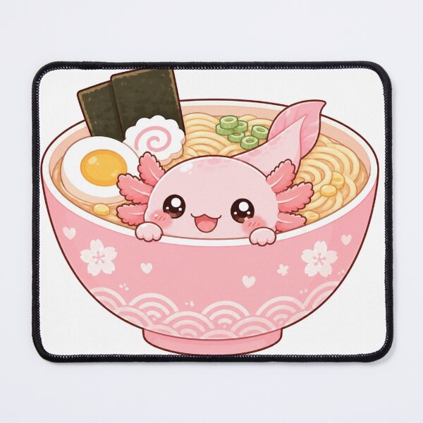 Item preview, Cute Pink Axolotl Ramen Art designed and sold by StickersHul.