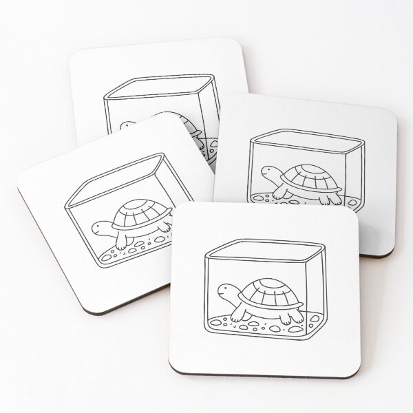 Item preview, Turtle Resting in Square Aquarium designed and sold by rasagamastore.