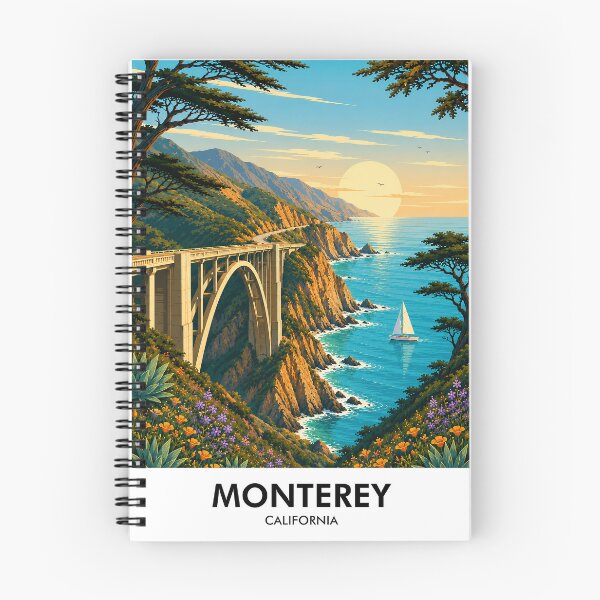Item preview, Monterey California Retro Travel Print designed and sold by HomeLivingCo.