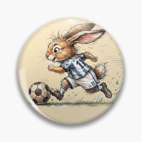 Item preview, Cute Watercolor Bunny Soccer Player Left Wing Number 11 Art designed and sold by BreezifyDesignStudio.