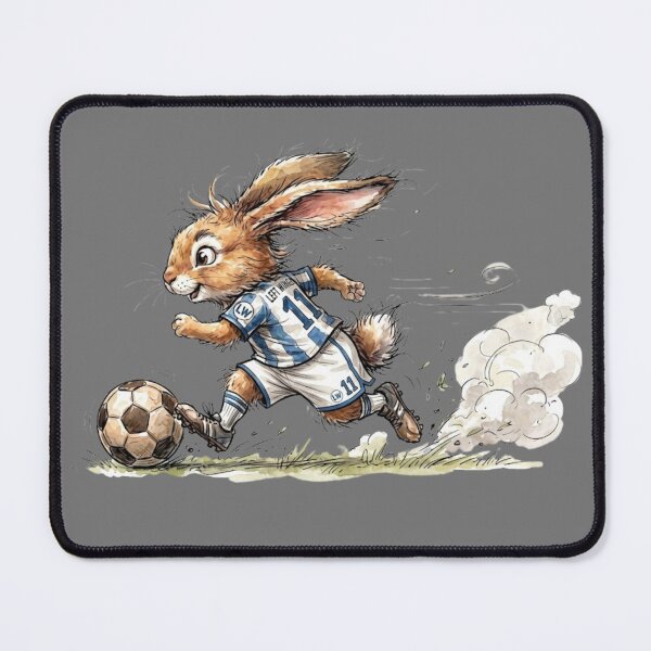 Item preview, Cute Watercolor Bunny Soccer Player Left Wing Number 11 Art designed and sold by BreezifyDesignStudio.