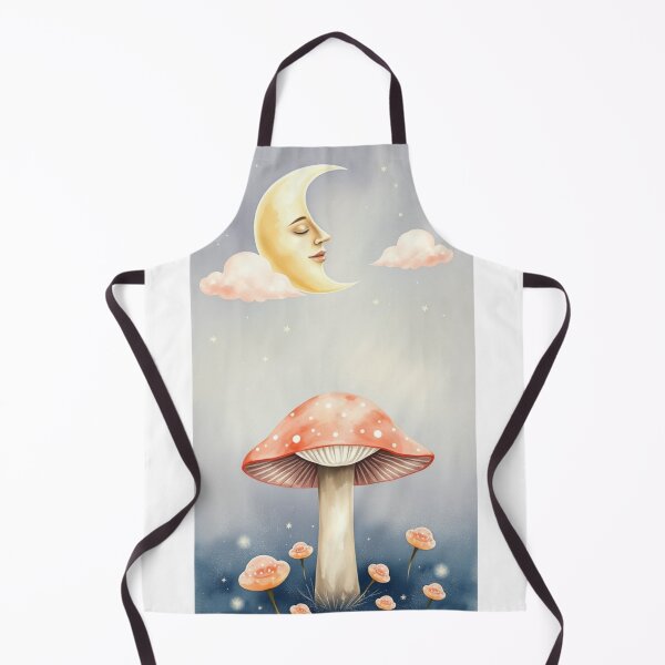 Item preview, Whimsical Sleeping Moon and Mushroom Watercolor Art designed and sold by Vida e Arte.