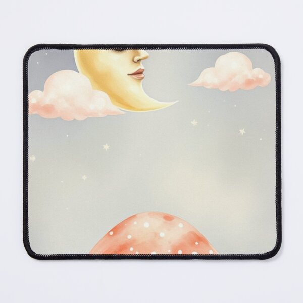 Item preview, Whimsical Sleeping Moon and Mushroom Watercolor Art designed and sold by Vida e Arte.