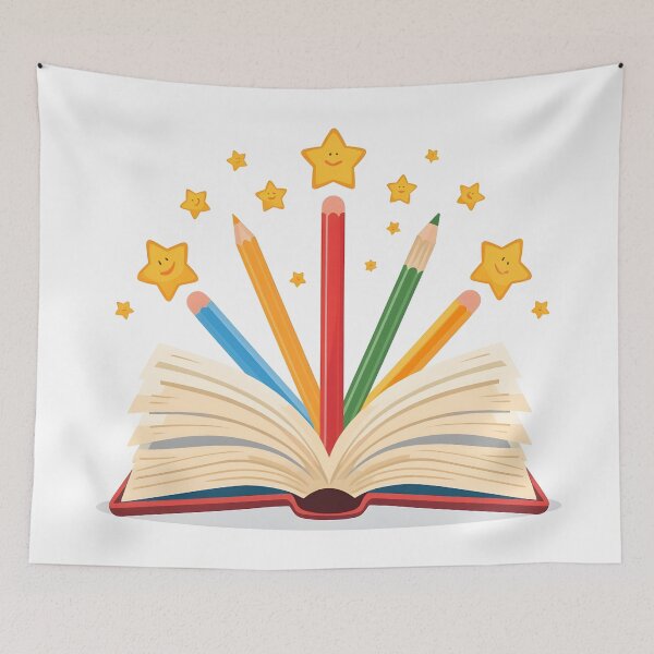 Item preview, Magical Book with Colorful Pencils and Stars designed and sold by Luna-Flow.