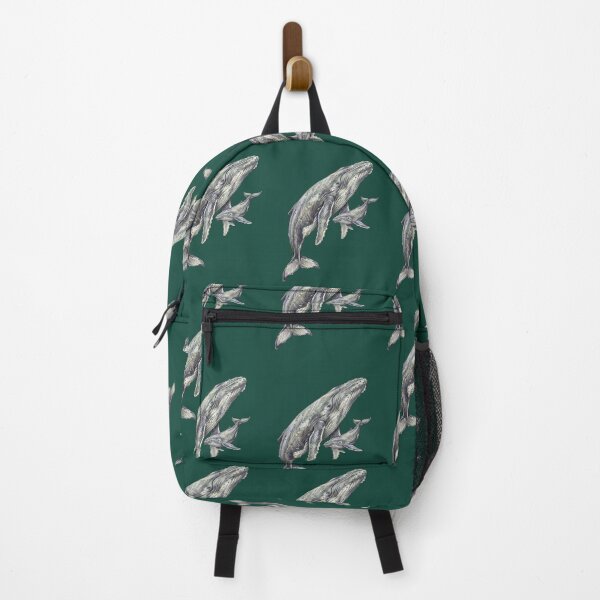 Item preview, Marine illustration: Mother humpback whale and her calf designed and sold by Green-Natura.