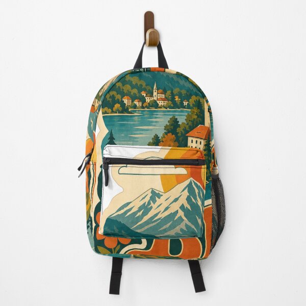 Item preview, Bled Slovenia Travel Souvenir - Retro Illustration designed and sold by VisualArtsOasis.